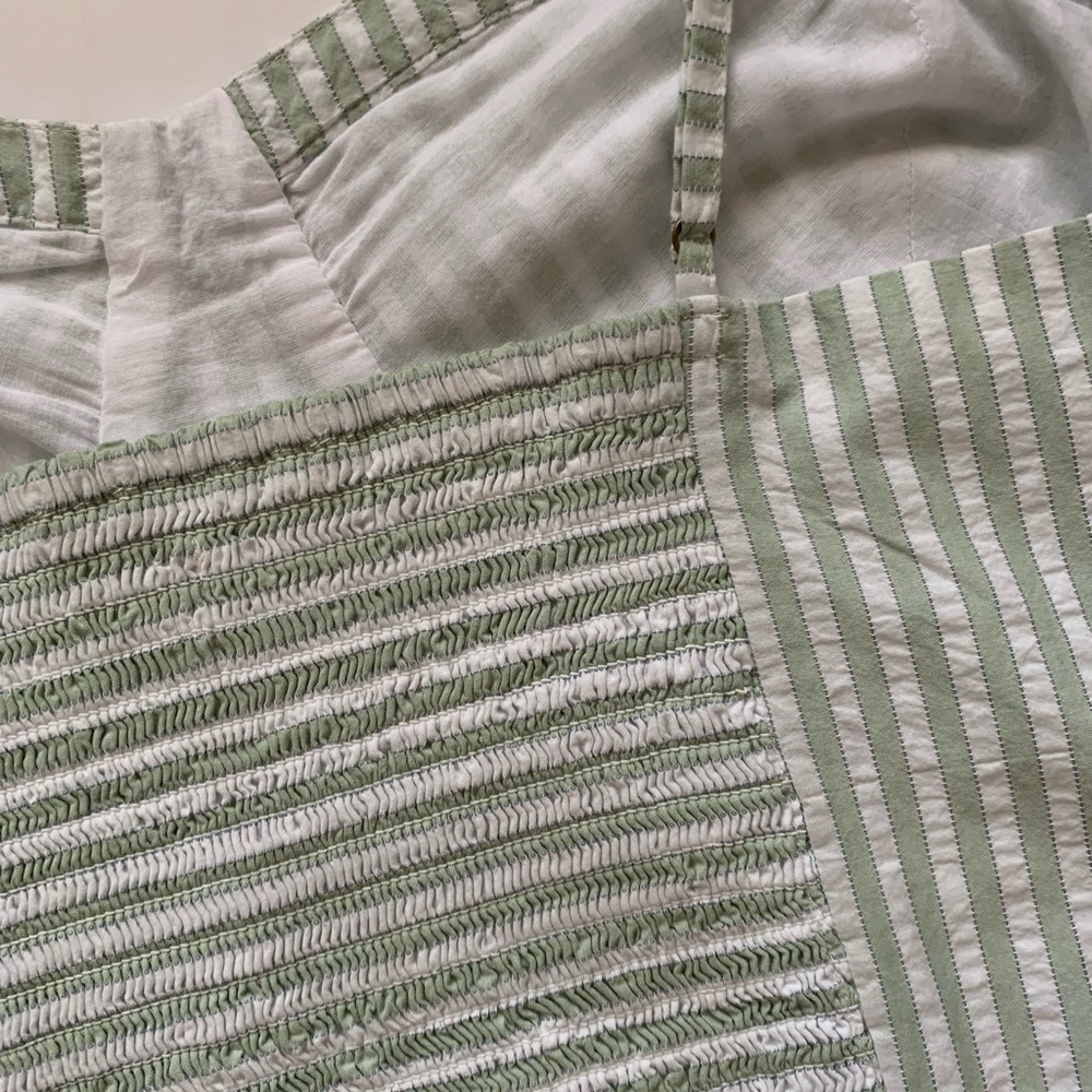 Anthropologie Bustier Stripe Crop Top Size XL Green - Picture 9 of 10